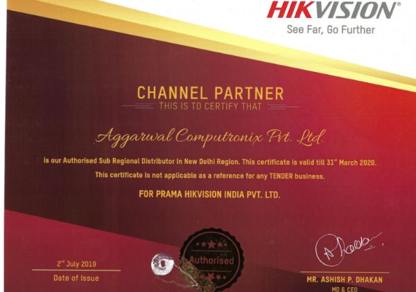 Aggarwalcomputronix Certificates HIKVision